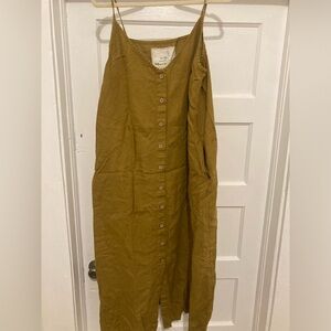 Notperfectlinen Brown Button-Down Dress